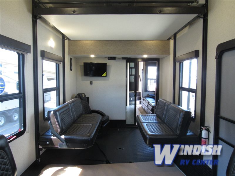 Grand Design Momentum M-Class Fifth Wheel Toy Hauler Garage Exterior
