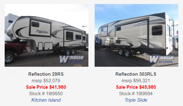 Grand Design Reflection Travel Trailers and Fifth Wheels Sale 2