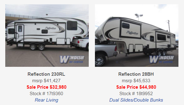 Grand Design Reflection Travel Trailers and Fifth Wheels Sale