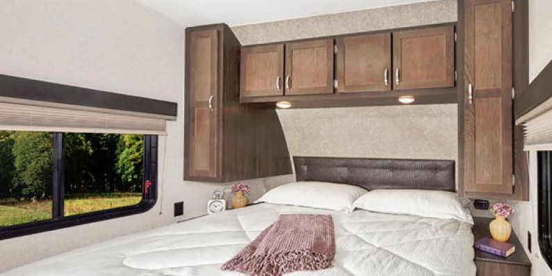 bedroom in octane rv